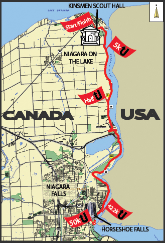 Niagara Ultra Half marathon Route map